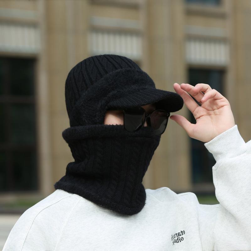 Cappello da uomo anziano, berretto invernale in velluto, caldo cappello di lana lavorato a maglia, da nonno