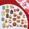 Chinese Style Wealth & Treasures Pendant: Alloy Enamel DIY for Bracelets & Necklaces - New Year Gift