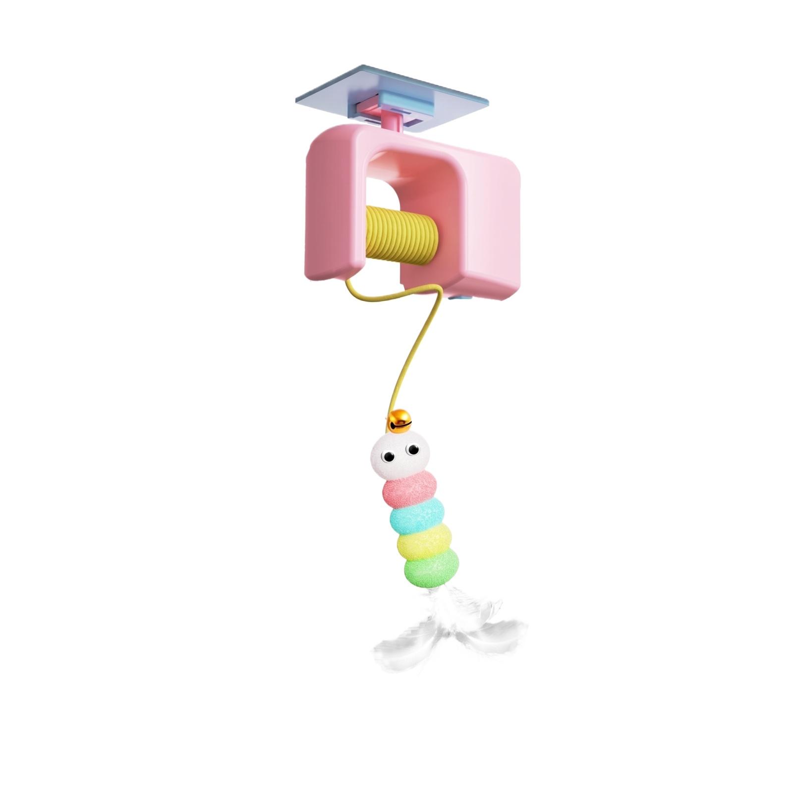 

Interactive Electric Cat Toy Ceiling Mounted Automatic Spinning YoYo Toy for Cats Energy Consumption and Play Entertainment One Size рожевий