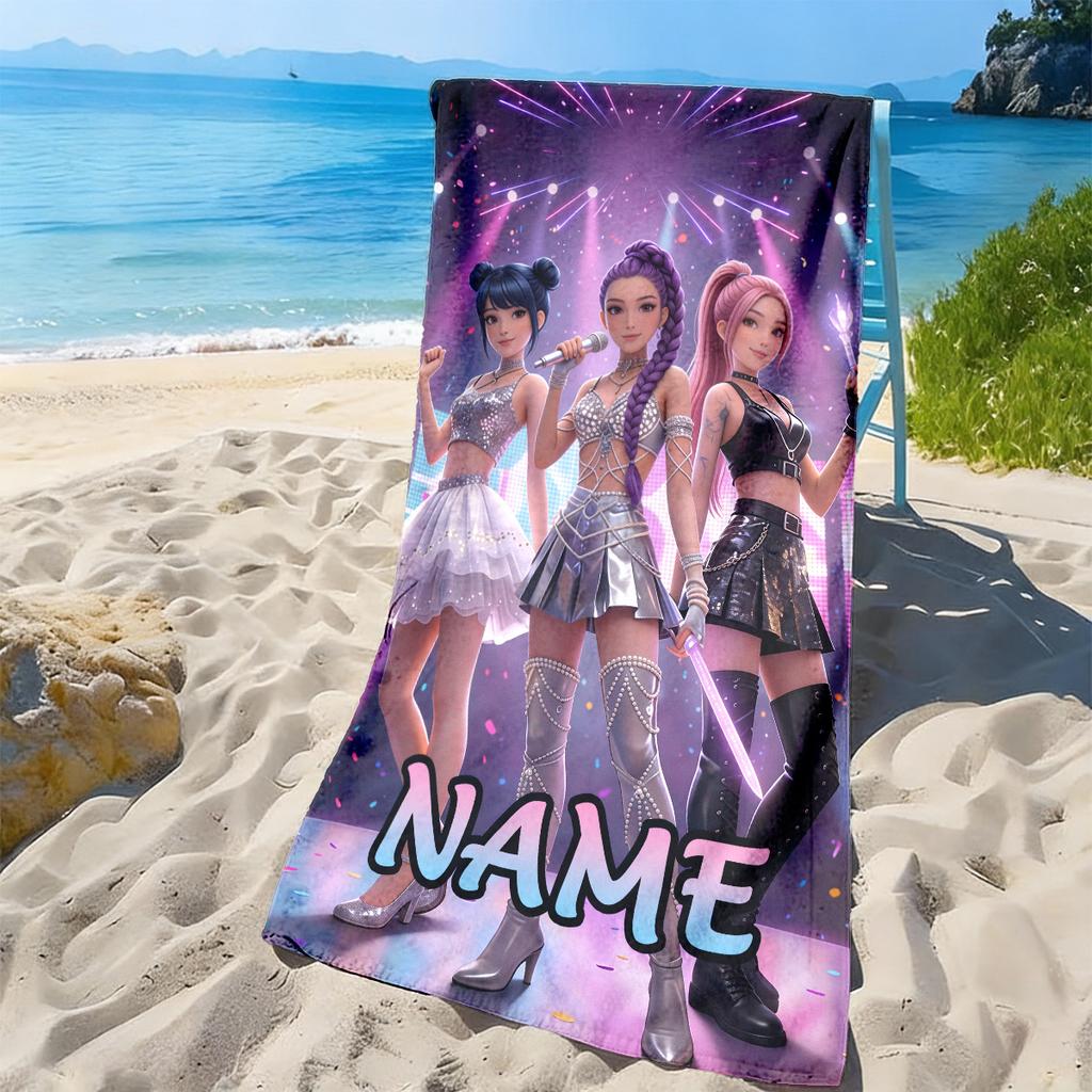 Personalized Beach Towel Custom Name/Logo Oversized Microfiber Quick-Dry Towel Summer Party Gift for Beach Swimming Bath Sports