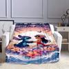 1 stk Teppe med Stitch-trykk - Mykt, helårspledd til stue, soverom, personlig gave med søtt tegneseriedesign