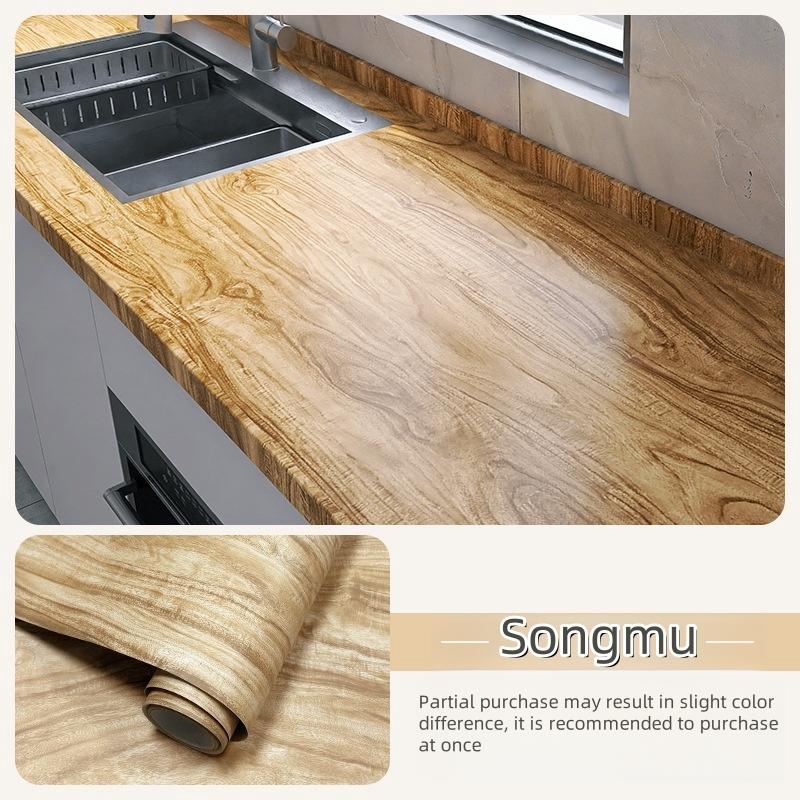 40CM Furniture Renovation Stickers Self-adhesive Wood Grain Stickers Wallpaper Cabinets Wooden Doors Tabletops Wall Sticker