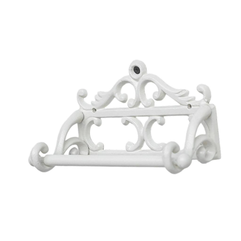 Decorative Iron Toilet Paper Holder/Roll Dispenser, Easy Installation, Retro Towel Holder for