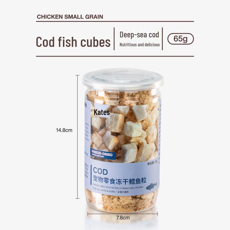 Pet Snacks: Freeze-Dried Chicken, Duck, Beef, Salmon, Quail, Egg Yolk Granules for Cats & Dogs (Small Jar)