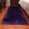 Large Rectangular White Plush Long-Pile Carpet for Living Room or Bedroom