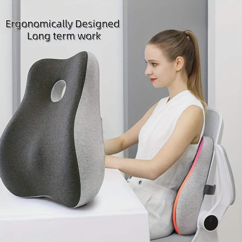 [Ergonomic Lumbar Cushion] Memory Foam Ergonomic Lumbar Support Cushion with Removable Cover,Soft Posture  Support