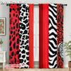 Set Of 2 Curtain Print Red Zebra Leopard Without Rod Outdoor Decorations Ldeal Bedroom Living Room For Great Made Polyester Machine Washable