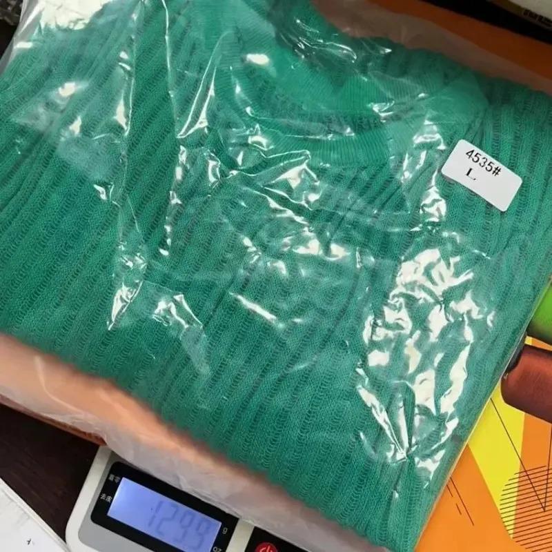 

Весенне-летний вязаный пуловер, женский тонкий дышащий корейский футболку с длинными рукавами, женские перспективные трикотажные изделия, элегантные топы 30405 L зелёный