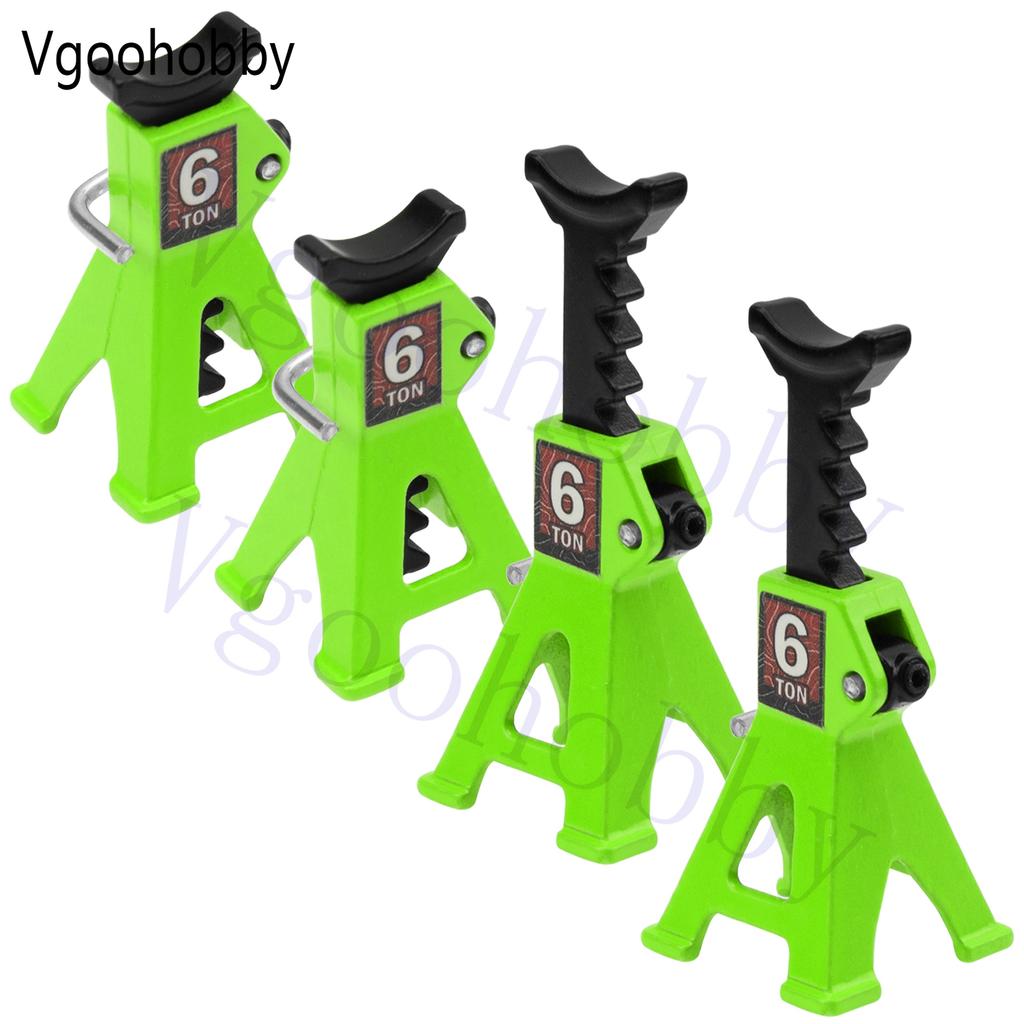 4Pcs 1/24 RC Scale Toy Decoration Metal RC Toy Jack Stands Simulation for 1/18 1/24 Crawler SCX24 AX24 TRX4M FCX24 Crawler Car