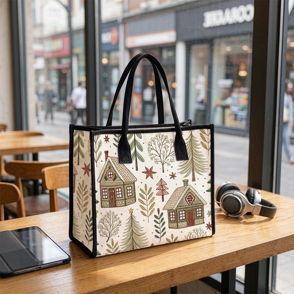 Cute Forest Print Canvas Tote Bag