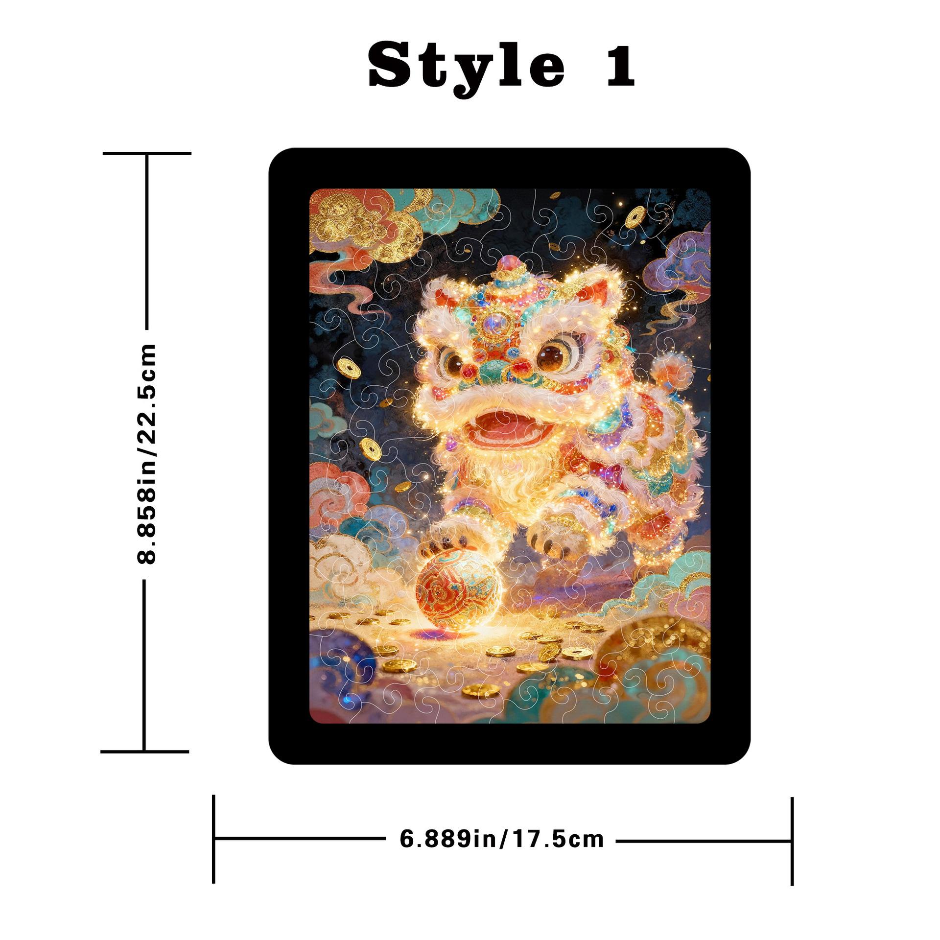New Chinese Lion Dance Puzzle Decorative Ornament High Difficulty Transparent Acrylic Puzzle