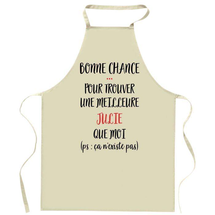 Tablier de cuisine - Julie ça n'existe pas - Coton - Motif humour - Impression France