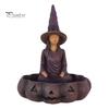 Gift for Witch Lovers Meditating Jewelry Tray, Vintage Gothic Resin Decorative Storage Tray Dish, Mysterious Zen Desktop Organizer Keys Trinkets