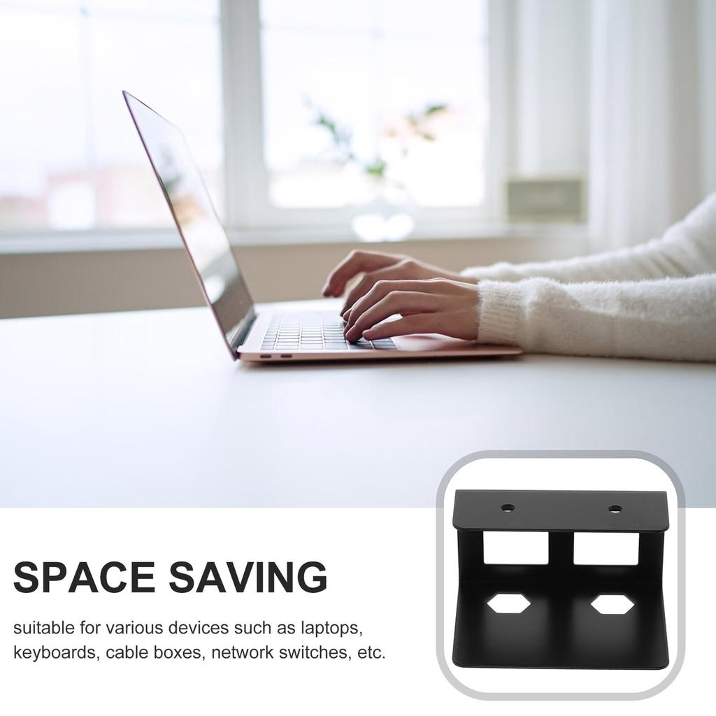 ERINGOGO Under-Desk Laptop Holder, 3-Pack, Storage Stand, Metal, Screws Included, Protective Pads, Laptop/Keyboard Mount Bracket, Space-Saving, Clamsh