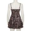 Women's Fashion Sexy Halter Leopard Print Lace Patchwork Receiving Waist Slimming Dress