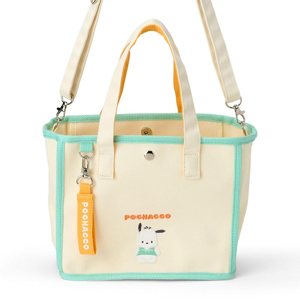 Sanrio Mini Tote Shoulder Suitable for ages 3 and 615269 2-Way Bag, Pochacco, Cotton/Polyester/Steel, Bag, up,