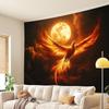 VIKAMA Blaze Phoenix Tapestry With Cloud Patterns For Living Room And Bedroom Featuring a Fantasy Style Decoration