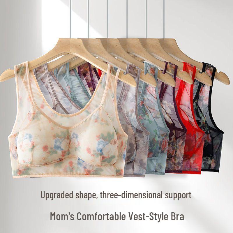 TikTok Trendige bedruckte Übergröße Mesh Bügellose Unterwäsche für Frauen mittleren Alters und ältere Frauen