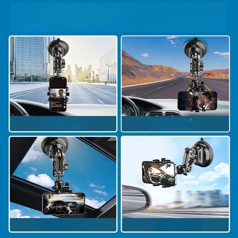 First-Person View Autohalterung - Saugnapfhalter für Telefone, GoPro & DJI Actionkameras, Stabilisierende Aufnahmeausrüstung