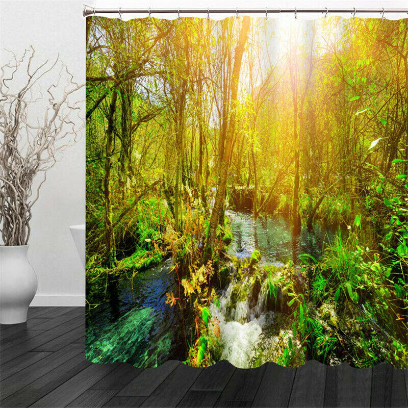 

Шторы с 3D-рисунком для душа Полиэстеровая ткань Водонепроницаемая штора Дизайн ванной комнаты Brook,150X180cm