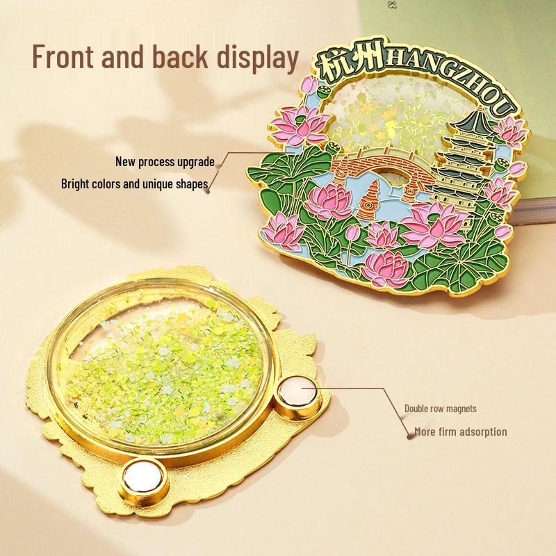 Hangzhou Quicksand 3D Scenic Chinese Style Painted Fridge Magnet Souvenir
