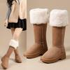 2025 Women's Over-the-Knee Thick Plush Snow Boots, Velvet-Lined, Two-Wear, Non-Slip Long Tube