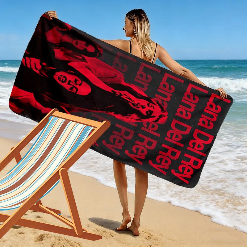 Asciugamano da Spiaggia con Stampa di Lana Del Rey, Asciugamano Grande Morbido ad Asciugatura Rapida per Spiaggia Campeggio Nuoto