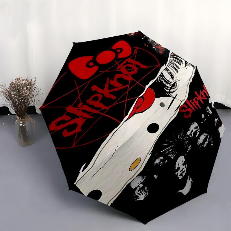 1pc Slipknot Hello KittyOpen/Close Umbrella-Windproof, Compact Travel Umbrella, Sturdy 8-Rib Shaft1113