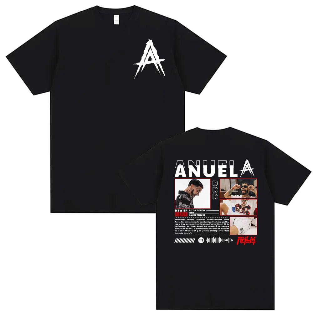 Anuel AA Rhlm 2 Real Hasta La Muerte Album T Shirt Unisexs Clothing Harajuku Fashion Classic Tshirts Oversized 100 Cotton Tshirt