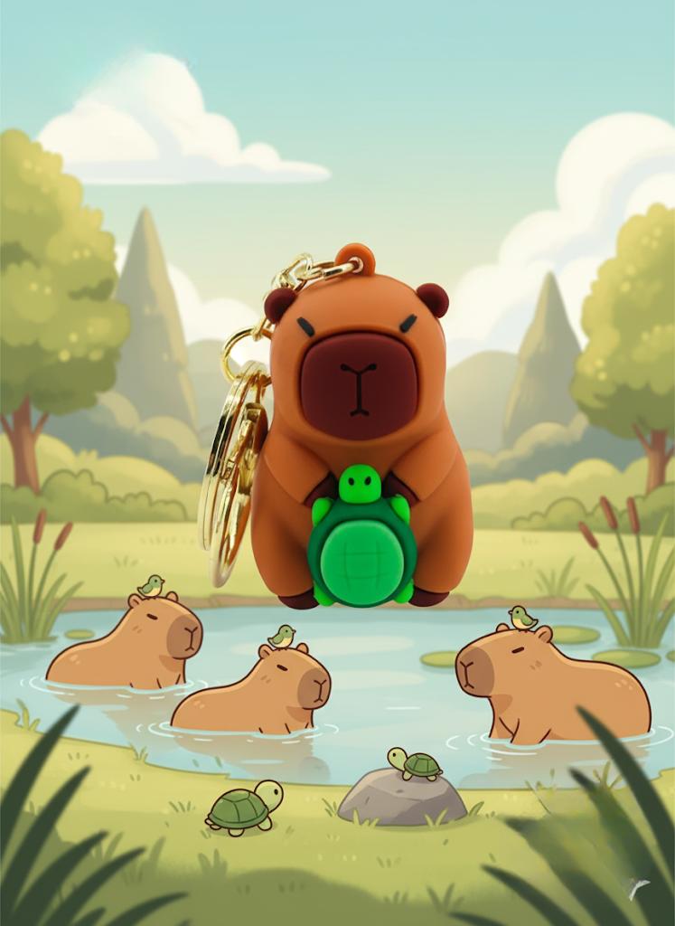Capybara Keychain Capybara for Keys, for Bag Figurine Toy Antistress Pendant 5.5 Cm