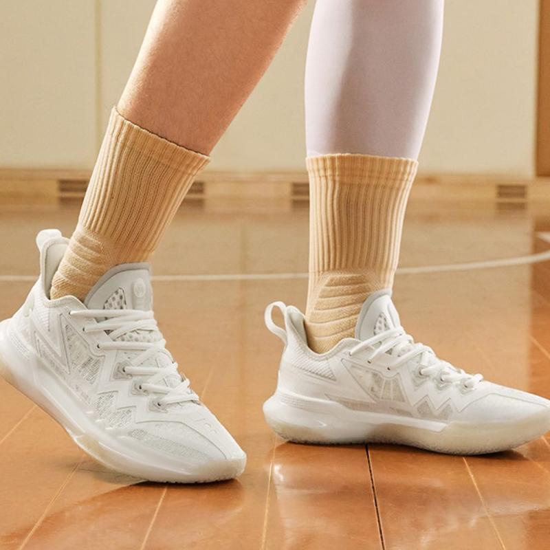 361 Big 3 Future MIRO Cushioning Slip Resistant Abrasion Resistant Low top Basketball Shoes Men's Feather White 672411114-2