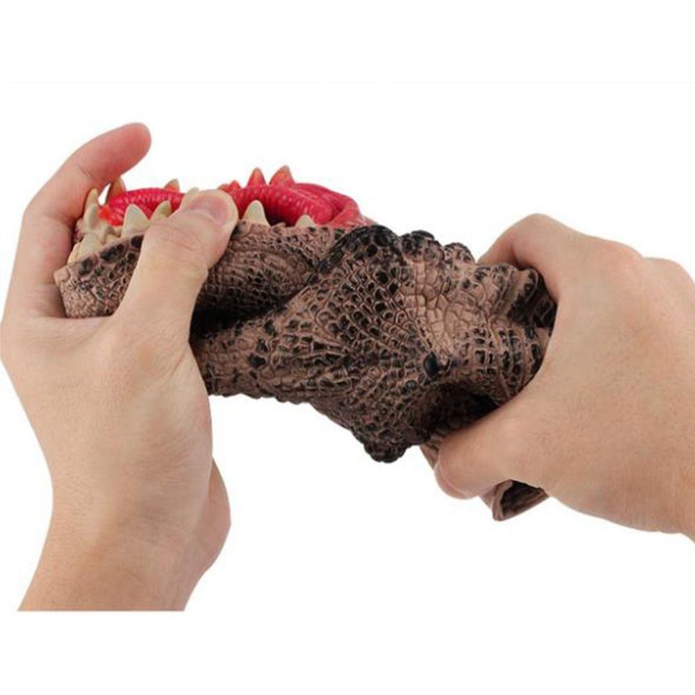 Crocodile Head Gloves Arm Size Head Puppets Realistic Dinosaur Head Model Soft Rubber Hand Puppet