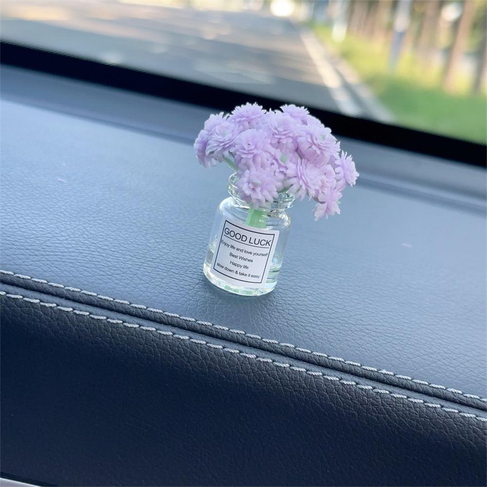 Mini-Auto-Dekoration, Ornamente, Babysbreath, Jasmin-Vase, Glasvase, Mikro-Landschaft, Kaninchen, Auto-Innendekoration, Konsole