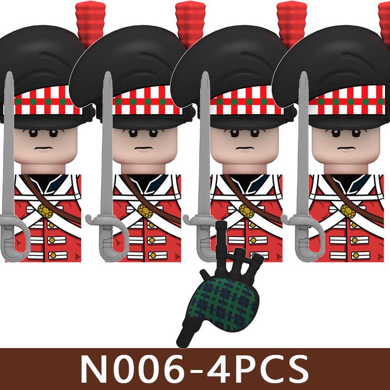 4pcs Medieval Castle Knight Building Blocks MIlitary Napoleon Soldier Figures War Army Legion Accessories Imperial Navy Bricks Toys