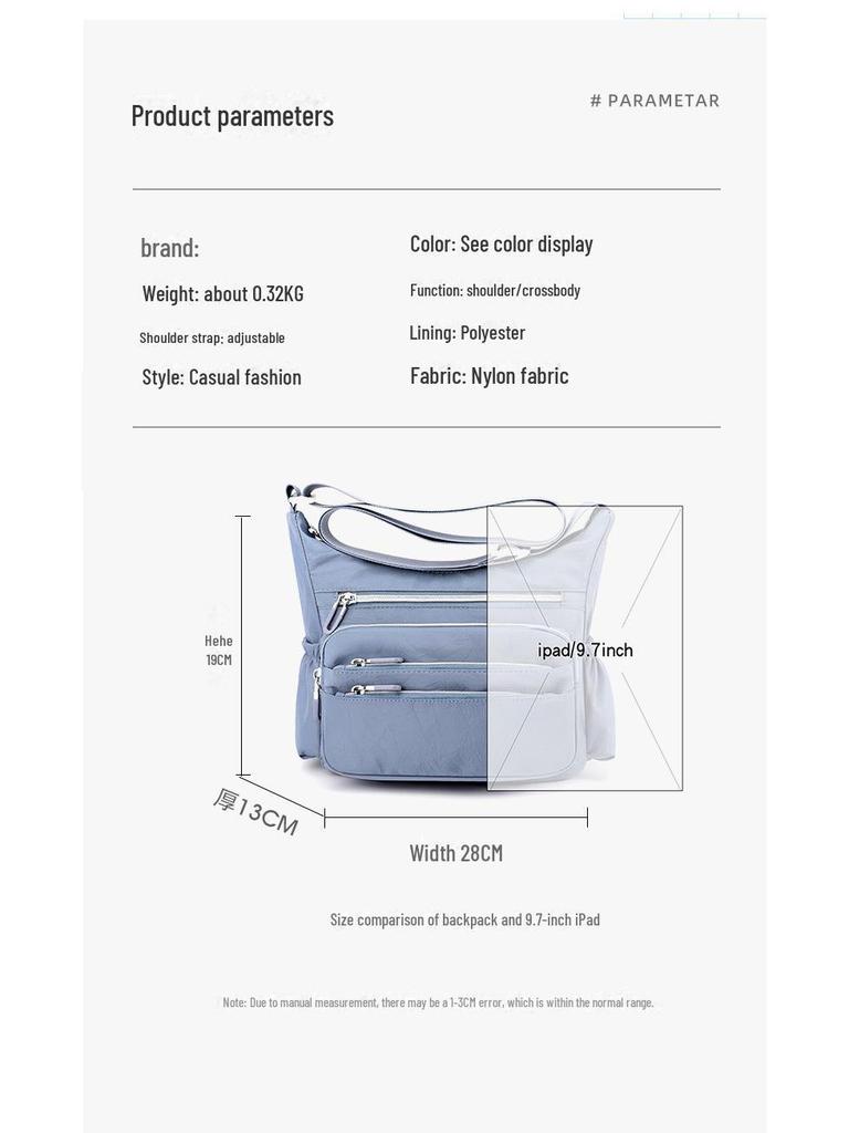 2023 Women's Large Capacity Nylon Shoulder Bag - Multi-Pocket, Casual Outdoor Messenger Bag