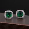 Korean Style Rhinestone & Zirconia Square Stud Earrings - Trendy European & American Fashion Jewelry