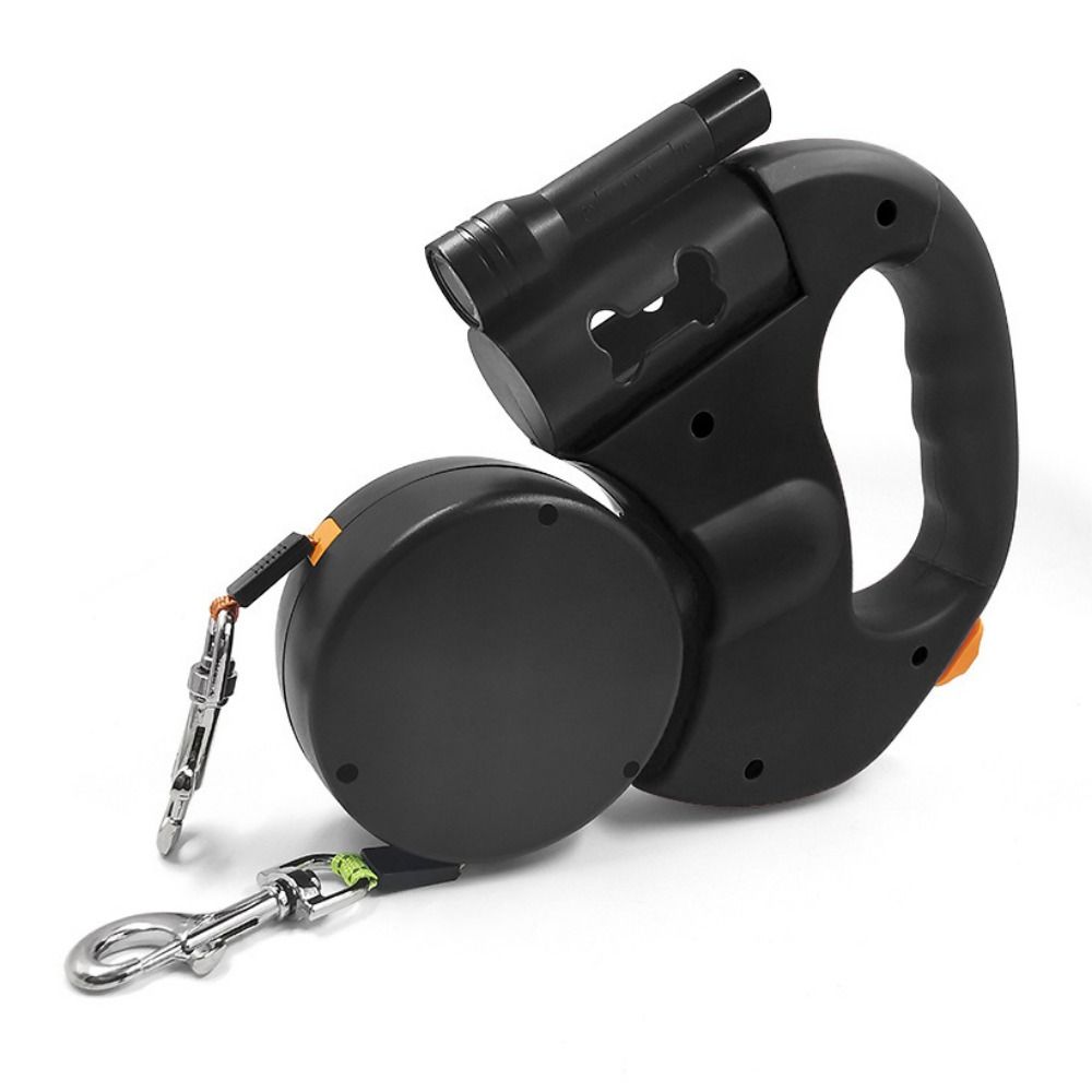 With Lights Dual Retractable Rotation Rope Reflective Dogs Auto Retractable Belt Walking