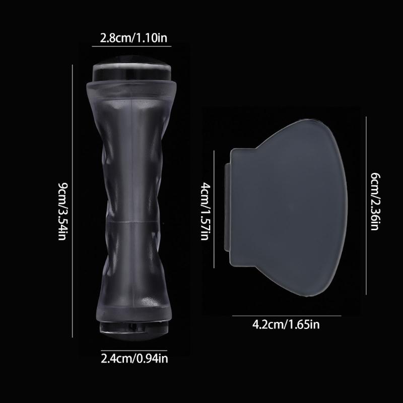 French Tip Nail Stamp Double Sided Nail Art Stamper Jelly Stamper Silicone Nail Stamper Manicure Supplies for Salons