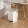 Double Open Cover Wastebasket Pedal-operated Recycle Bin Plastic Largecapacity Kitchen Garbage Can with Rear Wheels Bathroom Bin