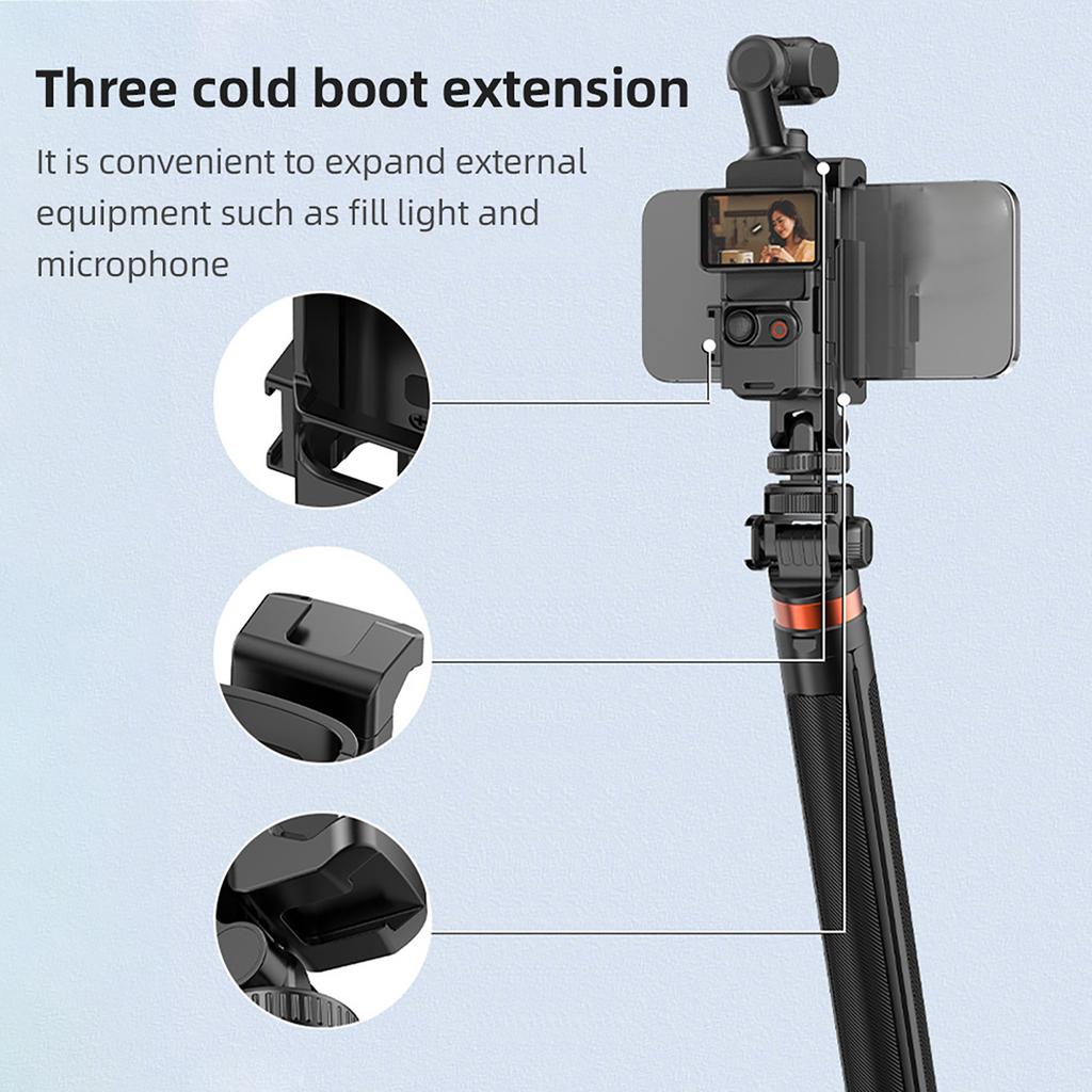 Multi functional Camera Mount Bracket with Phone Holder 3 Cold Shoe Mount Tripod Phone Mount Replacement for DJI Osmo
