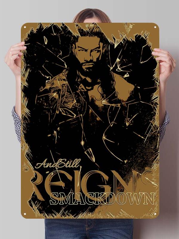 Roman Reigns Metallschilder Wrestler Poster Dekoration Schlafzimmer Anpassbare Blechschilder für Man Cave Wandkunst Dekoration Retro Zimmer