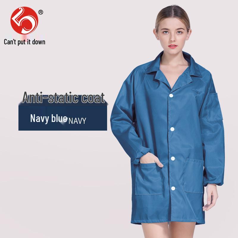 Women's Dustproof Antistatic Isolation Gown for Laboratory and Cleanroom Protection