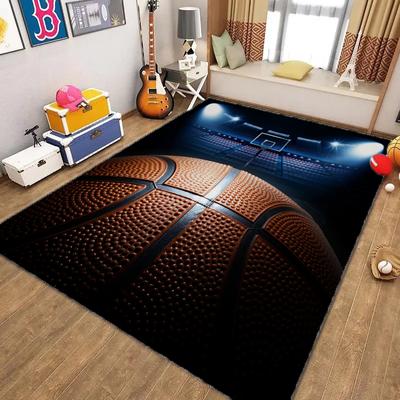 Alfombras de Área con Escena de Baloncesto 3D Lavables para Dormitorio, Cocina, Sala de Estar, Alfombrillas Antideslizantes para el Suelo para Decoración del Hogar y Sala de Juegos