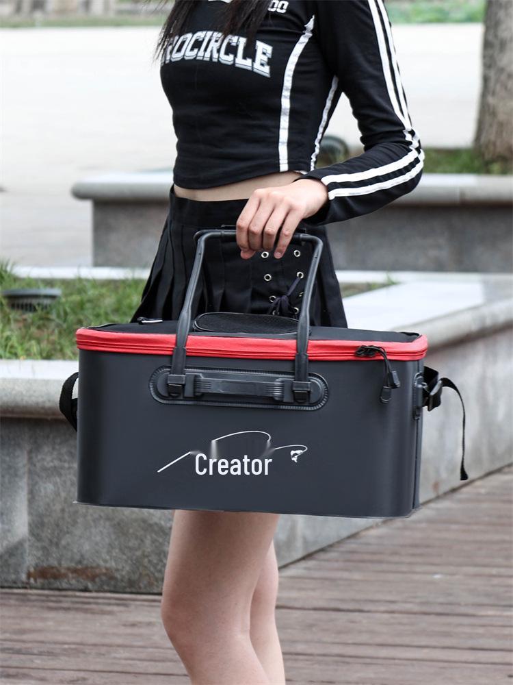 Multi-functional EVA Folding Fish Bucket: Live Fish Protector & Tackle Box.