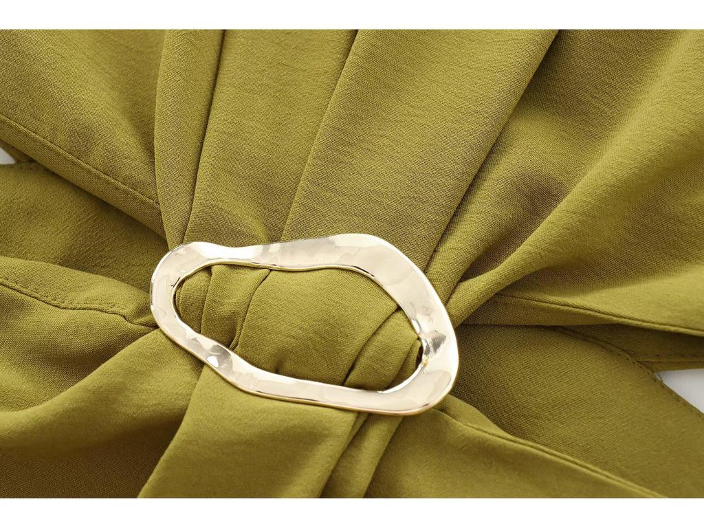 European & American Women's Chic Sleeveless Long Dress with Buckle Detail - Autumn/Winter Collection