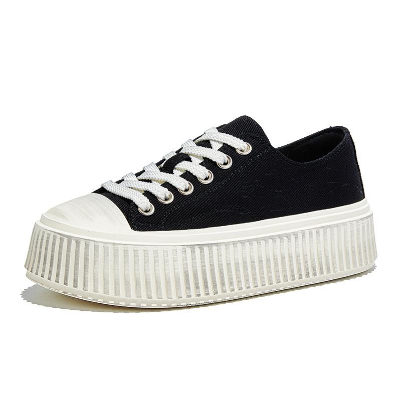 Neue Leinenschuhe 2025 Herbst Retro Polierte Keks-Schuhe Lässige Kleine Weiße Schuhe Damen Dicke Sohle Schuhe Mode Damen Schuhe