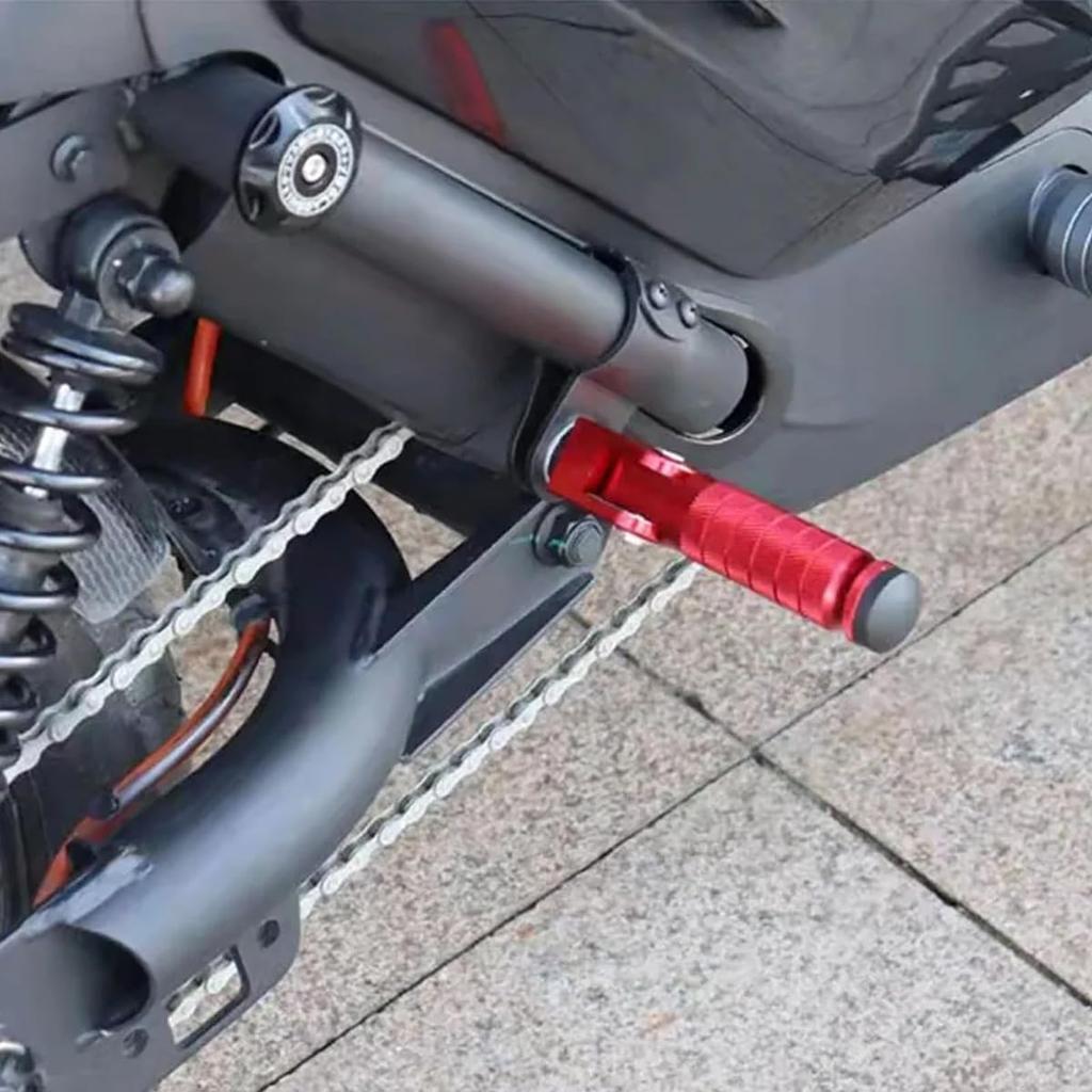 Yavoluy Motorcycle Steps, Universal Foot Pegs, Left and Right Set, Tandem Steps, Aluminum Alloy, M8 Standard Scooter, Moped, Motorcycle (Gold)