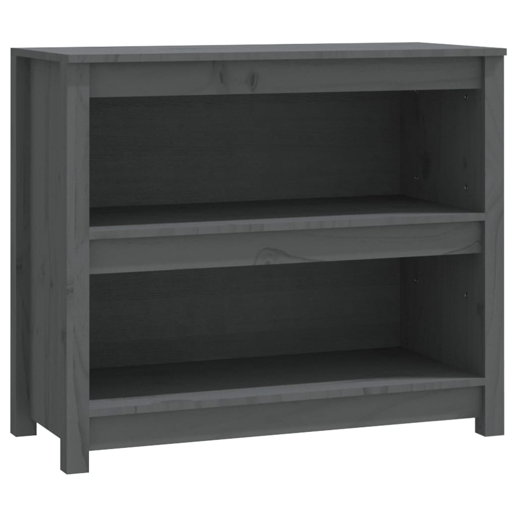 Bookshelf Gray 80 x 35 x 68 cm Solid Pine Wood