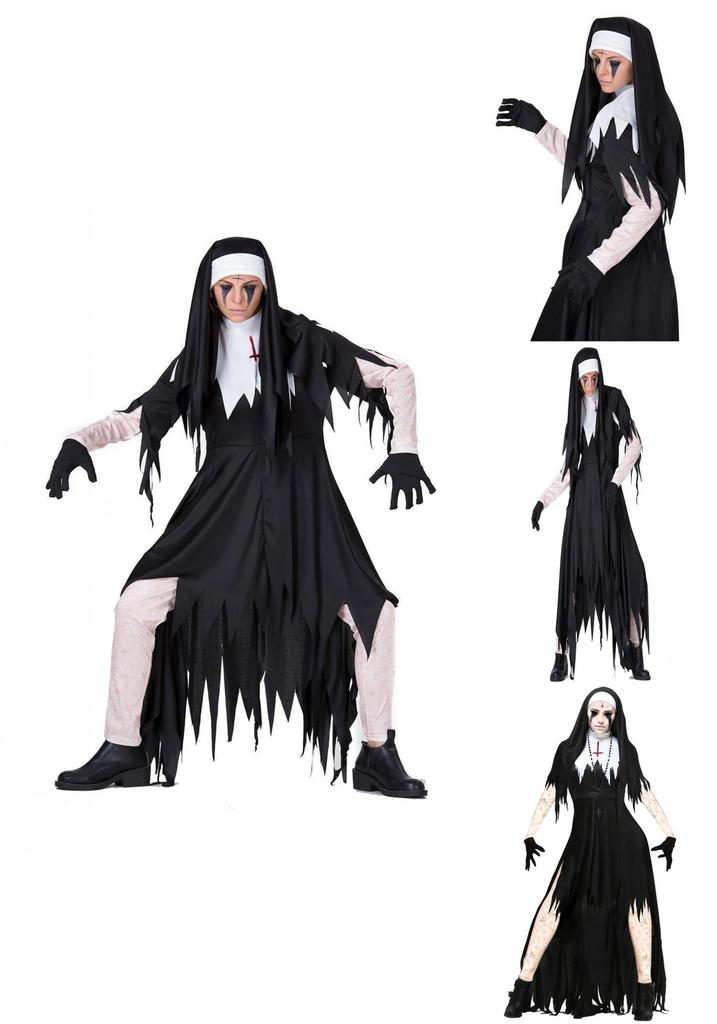 Scary Nun Costume For Women Halloween Cosplay Outfit For Scary Fun