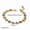 Colorful Flower Zircon Inlaid Bangle 316L Stainless Steel Gold Plated Adjustable Bracelet Minimalist Charm Jewelry Gift